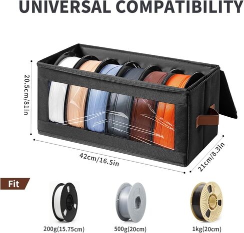 صندوق تخزين خيوط كوزاري - 4 عبوات من حاويات تخزين خيوط الطابعة ثلاثية الأبعاد مع مجففات، تحمل ما يصل إلى 24 لفة، حامل ملحقات الطباعة ثلاثية الأبعاد للمنزل وورش العمل المكتبية والاستوديو in Kuwait