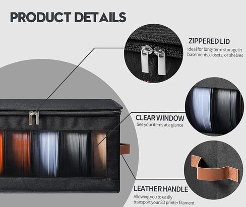 صندوق تخزين خيوط كوزاري - 4 عبوات من حاويات تخزين خيوط الطابعة ثلاثية الأبعاد مع مجففات، تحمل ما يصل إلى 24 لفة، حامل ملحقات الطباعة ثلاثية الأبعاد للمنزل وورش العمل المكتبية والاستوديو in Kuwait