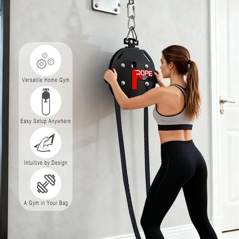 Endless Rope Trainer,Portable Cable Pulley System,Pulley Cable Machine System with Adjustable Resistance,Home Gym Equipment,for Grip,Arms,Back,Body Coordination Exercises in Saudi Arabia