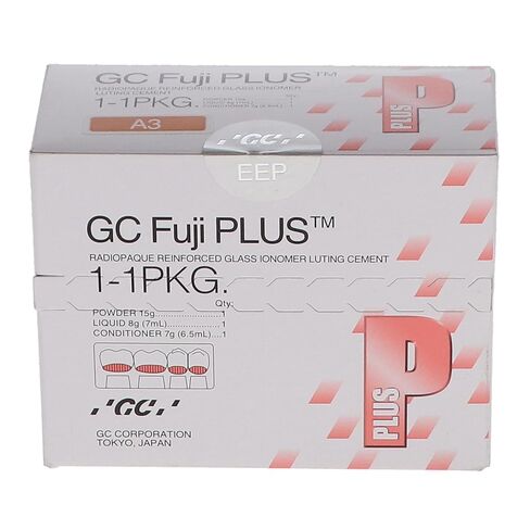 GC 000218 Fuji Plus Radiopaque Reinforced Glass Ionomer Luting Cement 1:1 Package in Kuwait