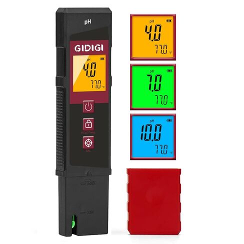 pH Meter for Water, Stable Accuracy Digital pH Tester Pen for Hydroponics/Pool/Aquarium/Hot Tub - UL Certified Water Quality Tester with Backlit LCD and pH Strips in Saudi Arabia