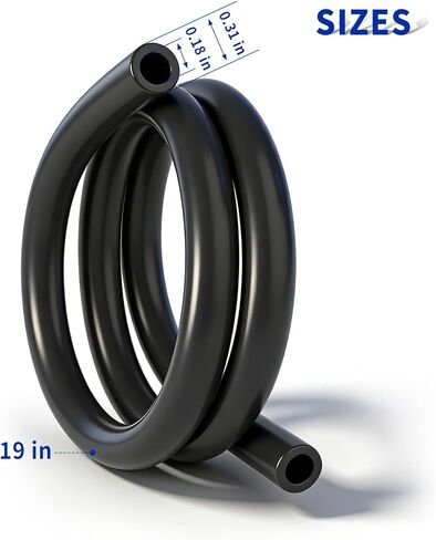 79-21491-83 Furnace Pressure Switch Hose 3/16 IDx19'' Compatible with Rheem Ruud Weatherking Goodman Furnace Pressure Switch High Temp Tubing Black in Kuwait