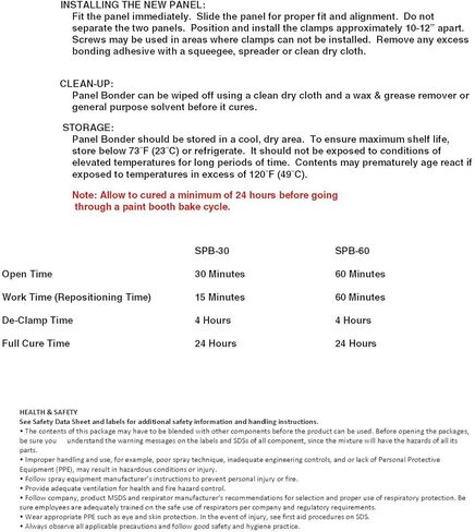 Speedokote Panel Bonding Adhesive, 2 Component, 200 mL Cartridge with 2 Tips, SPB-30 in Kuwait