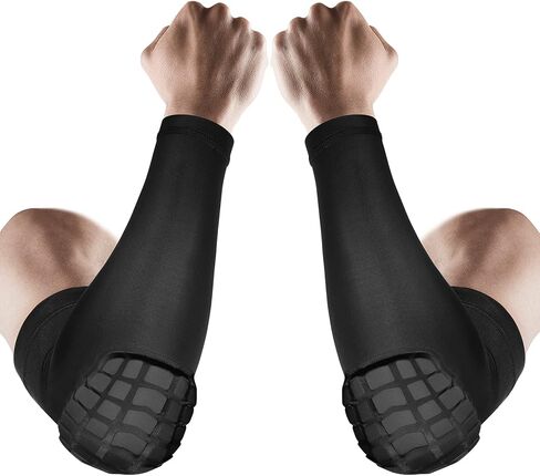 AceList 2PCS Elbow Pads with Padded Compression Shield Shape Arm Sleeves for Protection - Suitable for Basketball, Volleyball in Kuwait