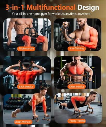 Twister Arm Trainer - 3-in-1 Adjustable Chest Workout Equipment,Portable Home Gym Chest & Arm Workout, Push Up Bars, 60-140lbs Resistance for Men Women in Saudi Arabia