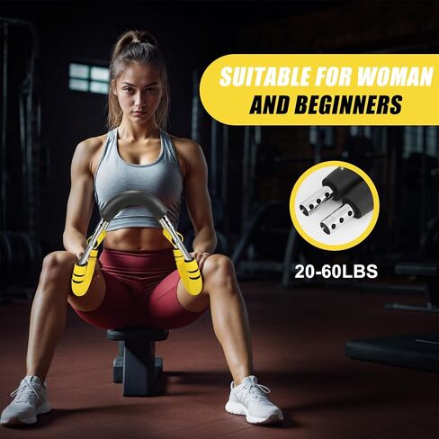 مدرب الذراع تويستر، معدات تمرين الصدر القابلة للتعديل للرجال والنساء، مدرب القوة في صالة الألعاب الرياضية المنزلية، بناء العضلات وتدريب القوة للذراعين والصدر (أصفر، 40-60 رطل) in Kuwait