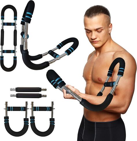 جهاز تمرين الصدر تويستر آرم ترينر - 66-110 رطل، مقاومة قابلة للتعديل للجزء العلوي من الجسم، قوة العضلات، مشبك تمرين للرجال - صالة الألعاب الرياضية المنزلية، تمرين المعصم، شريط تقوية الصدر in Kuwait
