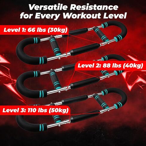 جهاز تمرين الصدر تويستر آرم ترينر - 66-110 رطل، مقاومة قابلة للتعديل للجزء العلوي من الجسم، قوة العضلات، مشبك تمرين للرجال - صالة الألعاب الرياضية المنزلية، تمرين المعصم، شريط تقوية الصدر in Kuwait