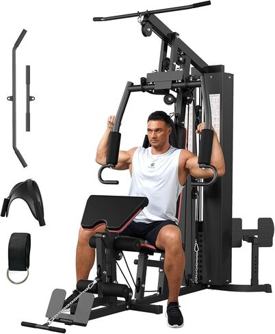 Multifunctional Home Gym Equipment, Workout Station with 150LBS Weight Stack, Home Gym Machine with Pulley System for Full Body Training in Kuwait