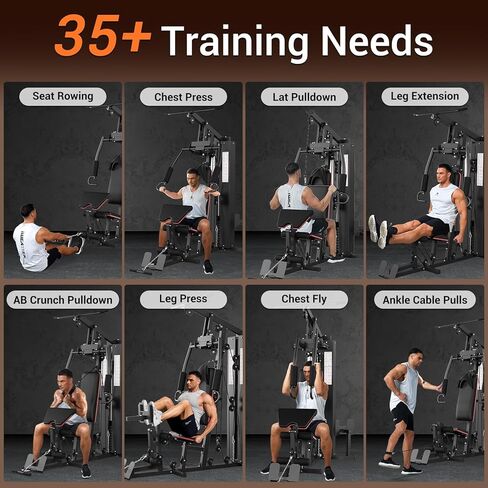 Multifunctional Home Gym Equipment, Workout Station with 150LBS Weight Stack, Home Gym Machine with Pulley System for Full Body Training in Kuwait