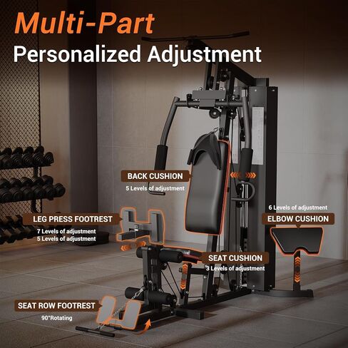 Multifunctional Home Gym Equipment, Workout Station with 150LBS Weight Stack, Home Gym Machine with Pulley System for Full Body Training in Kuwait