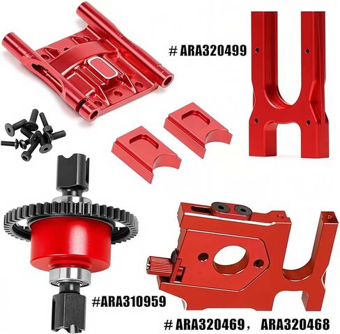 Steel 50T Diff Gear Slipper & Center Diff Mount & Motor Mount & Cover Upgrades Part for 1/7 Arrma Mojave Infraction Felony Limitless 6S 1/8 Kraton Notorious Outcast Senton Talion 6S (Red) in Saudi Arabia