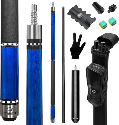 HomeSeason 58inch Carbon Fiber Pool Cue Stick with Screw-in Extension and Leather Case, 18oz Low Deflection Professional Cue Stick for Billiards, 13mm Tip in Saudi Arabia