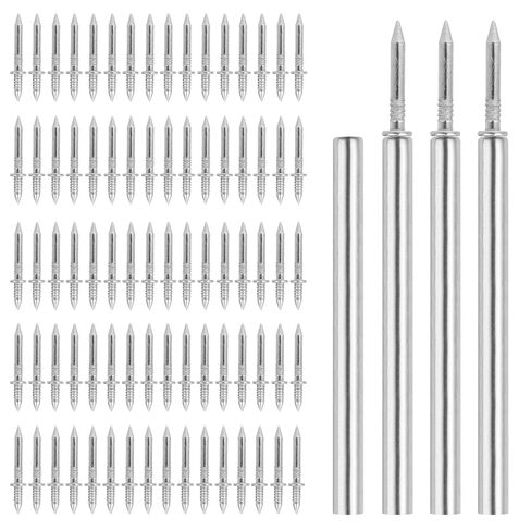 400 قطعة من مسامير الحواف ذات الرأس المزدوج مع 4 أدوات - براغي لوح قاعدة غير مرئية غير ملحومة لتزيين الخشب الصلب، تركيب على الوجهين in Kuwait