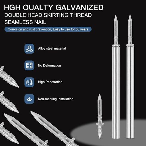 400 قطعة من مسامير الحواف ذات الرأس المزدوج مع 4 أدوات - براغي لوح قاعدة غير مرئية غير ملحومة لتزيين الخشب الصلب، تركيب على الوجهين in Kuwait