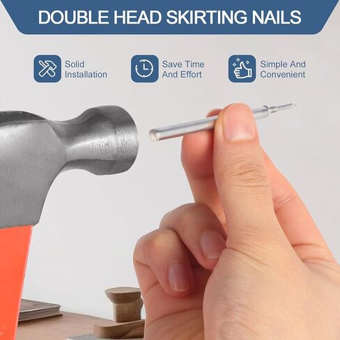 400 قطعة من مسامير الحواف ذات الرأس المزدوج مع 4 أدوات - براغي لوح قاعدة غير مرئية غير ملحومة لتزيين الخشب الصلب، تركيب على الوجهين in Kuwait