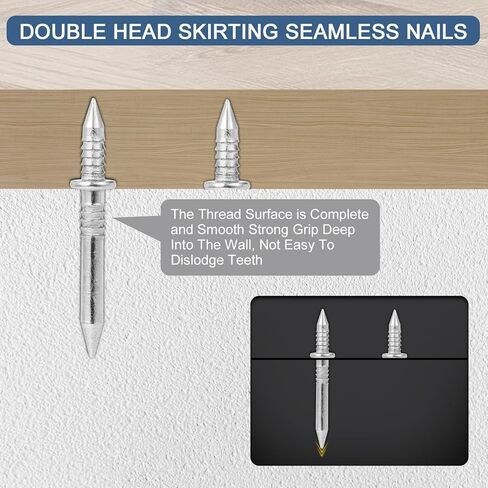 400 قطعة من مسامير الحواف ذات الرأس المزدوج مع 4 أدوات - براغي لوح قاعدة غير مرئية غير ملحومة لتزيين الخشب الصلب، تركيب على الوجهين in Kuwait