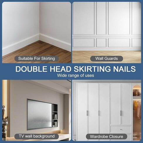 400 قطعة من مسامير الحواف ذات الرأس المزدوج مع 4 أدوات - براغي لوح قاعدة غير مرئية غير ملحومة لتزيين الخشب الصلب، تركيب على الوجهين in Kuwait