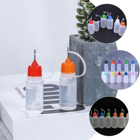 20pcs 30ml Plastic Liquid Glue Squeeze Bottles with Needle Tip and Lids, Semi- Empty Precision Dispensing Bottles for Lab, Craft, and Industrial Use Random Color in Saudi Arabia