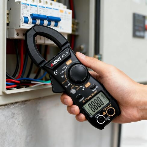 NCV Digital Clamp Meter Multimeter 2000 Counts Amp Voltage Tester Auto-ranging with AC/DC Voltage, AC Current, Resistance, Capacitance, Continuity, Live Wire Test, Black in Saudi Arabia