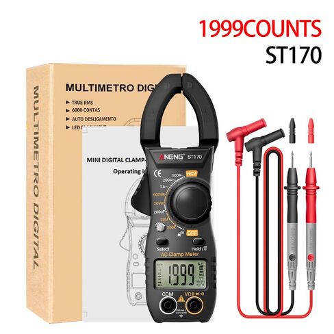 NCV Digital Clamp Meter Multimeter 2000 Counts Amp Voltage Tester Auto-ranging with AC/DC Voltage, AC Current, Resistance, Capacitance, Continuity, Live Wire Test, Black in Saudi Arabia