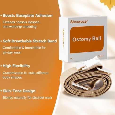 3 Pcs Ostomy Belt, Adjustable Colostomy Belt Attaches Securely to Ostomy Pouch, Prevents Chassis Detachment & Warping, Stoma Belts for Colostomy Post-Operative Care in Kuwait