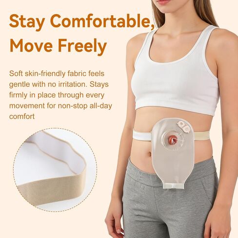 3 Pcs Ostomy Belt, Adjustable Colostomy Belt Attaches Securely to Ostomy Pouch, Prevents Chassis Detachment & Warping, Stoma Belts for Colostomy Post-Operative Care in Kuwait