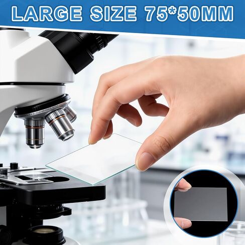 Sosation 100 Pcs Pre-Cleaned Glass Microscope Slides 75x50mm High-Transparency Microscope Slides for School Laboratories Professional Biological Observation in Saudi Arabia