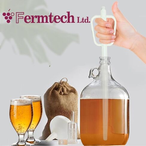 مجموعة مقياس كثافة السوائل من Fermtech مع عينة لص النبيذ مقاس 19 بوصة - مقياس كثافة السوائل الزجاجي ثلاثي المقياس لـ ABV واختبار البريكس والجاذبية، أداة أخذ العينات البلاستيكية لأباريق سعة 1 جالون/Carboys، مجموعة تخمير النبيذ والبيرة المنزلية in Kuwait