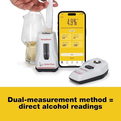 Alcohol Meter by Anton Paar – Includes EasyDens Hydrometer & SmartRef Refractometer | Direct ABV for Beer, Wine, Cider, Kombucha & Liqueur in Kuwait
