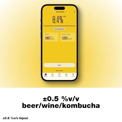 Alcohol Meter by Anton Paar – Includes EasyDens Hydrometer & SmartRef Refractometer | Direct ABV for Beer, Wine, Cider, Kombucha & Liqueur in Kuwait