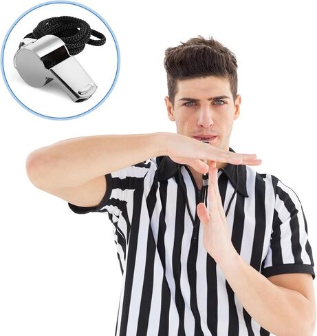 صفارة جيرند كوتش 4 بي، صفارة مدربين من الفولاذ المقاوم للصدأ مع حبل، صفارات معدنية رياضية بصوت عالٍ وهش للبالغين، والحكام، والمسؤولين، والطوارئ، والخارج in Kuwait