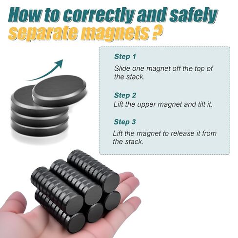 40 Pack Strong Ceramic Round Magnets, Heavy Duty Small Magnets for Crafts, 18x5 mm (0.7''x0.2'') Industrial Circle Magnet for Craft Whiteboard in Saudi Arabia