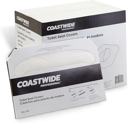 Professional Toilet Seat Covers, 0.87" x 10.43", 250/Pack, 20 Packs/Carton in Saudi Arabia