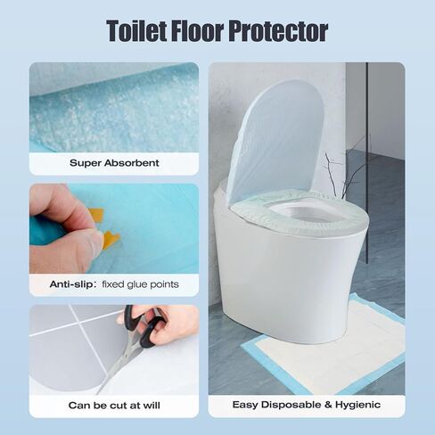 Huazu Disposable Toilet Seat Cover Set, Full Coverage Toilet Covers Kit: Travel Toilet Seat Covers, Lid Covers, Toilet Mats; Toilet Cover Disposable for Hotel,Hospital & Public Toilet (5 Pack) in Kuwait