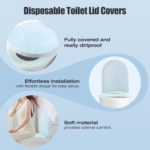 Huazu Disposable Toilet Seat Cover Set, Full Coverage Toilet Covers Kit: Travel Toilet Seat Covers, Lid Covers, Toilet Mats; Toilet Cover Disposable for Hotel,Hospital & Public Toilet (5 Pack) in Kuwait