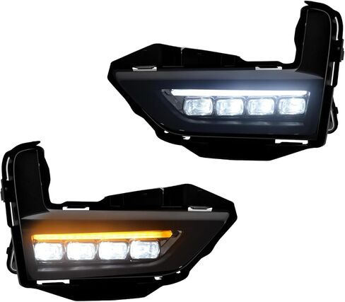 LED&DRL Fog Lights Compatible With 2017 2018 2019 2020 Nissan Rogue, A Pair Of Front Bumper Driving Lamps with Daytime Running Light & Amber Turn Signal Light in Kuwait