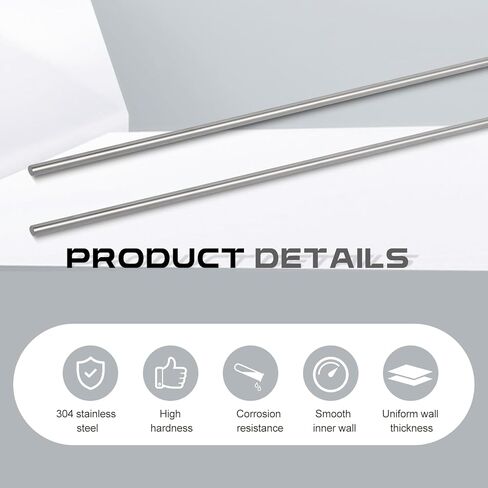 2 Pcs 304 Stainless Steel Rod 3/8''(10 mm) Diameter 36'' (915 mm) Length Solid Round Bar Metal Shaft Rods for DIY Craft Industry Metal Working in Saudi Arabia