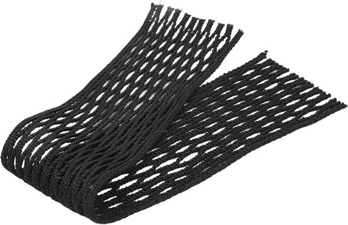 Lacrosse Mesh String Kit, Black Nylon Wear Proof Woven Mesh Piece with 7 Braided Strings, Universal Accessory for Lacrosse Sticks in Saudi Arabia