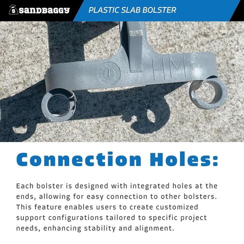 Sandbaggy Plastic Slab Bolster - Continuous Rebar Support Chair - Snap & Lock Ends, Flexible Design - 29 Rebar Capacity (200, 1-1/2 in x 2.5 ft (H x L)) in Saudi Arabia