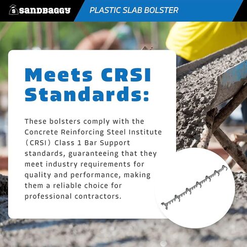 Sandbaggy Plastic Slab Bolster - Continuous Rebar Support Chair - Snap & Lock Ends, Flexible Design - 29 Rebar Capacity (200, 1-1/2 in x 2.5 ft (H x L)) in Saudi Arabia