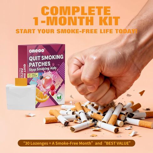 Nicotine Oral Strips, Fast-Absorbing Quit Smoking Strips 4mg, 30 Count Stop Smoking Aid with Behavioral Support Program, Fruit Flavored Nicotine Replacement lozenges, Helps Control Cravings in Kuwait