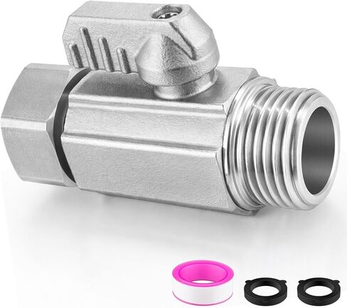 304 Stainless Steel Garden Hose Shut Off Valve, Full Port 3/4" GHT Hose Valve with 360° Swivel Connector, Heavy Duty Inline Water Control Valve for Garden Hose, Faucet, Irrigation in Kuwait