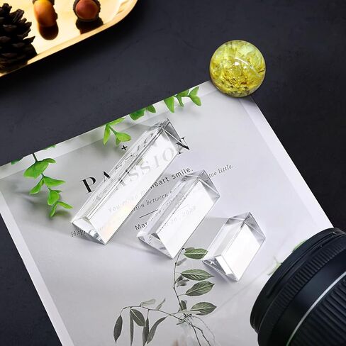 مجموعة المنشور البصري الكريستالي K9 للتصوير الفوتوغرافي والعلوم - منشور ثلاثي متعدد الأحجام مكون من 3 قطع مع تأثير قوس قزح خفيف لاستوديو الصور وتجارب الفصول الدراسية وأدوات التصوير والتعلم في الهواء الطلق in Kuwait