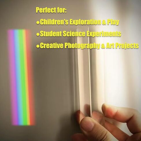 مجموعة المنشور البصري الكريستالي K9 للتصوير الفوتوغرافي والعلوم - منشور ثلاثي متعدد الأحجام مكون من 3 قطع مع تأثير قوس قزح خفيف لاستوديو الصور وتجارب الفصول الدراسية وأدوات التصوير والتعلم في الهواء الطلق in Kuwait