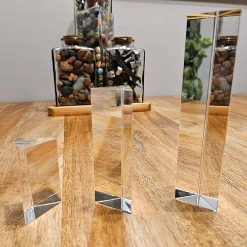 مجموعة المنشور البصري الكريستالي K9 للتصوير الفوتوغرافي والعلوم - منشور ثلاثي متعدد الأحجام مكون من 3 قطع مع تأثير قوس قزح خفيف لاستوديو الصور وتجارب الفصول الدراسية وأدوات التصوير والتعلم في الهواء الطلق in Kuwait