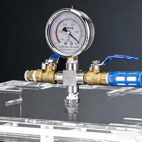 Vacuum Degassing Chamber, Clear Degassing Box Kit w/Pressure Gauge, 2-Way Valve, High Transparency Acrylic, Rapid Ventilation, Strong Sealing,for Factory in Saudi Arabia