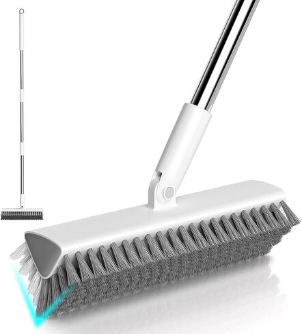 Floor Scrub Brush with Long Handle, Heavy-Duty Tile and Shower Grout Brush Stiff, Professional Grout Cleaner for Bathroom, Kitchen, Floor, Tile Brush Concrete Surfaces in Kuwait