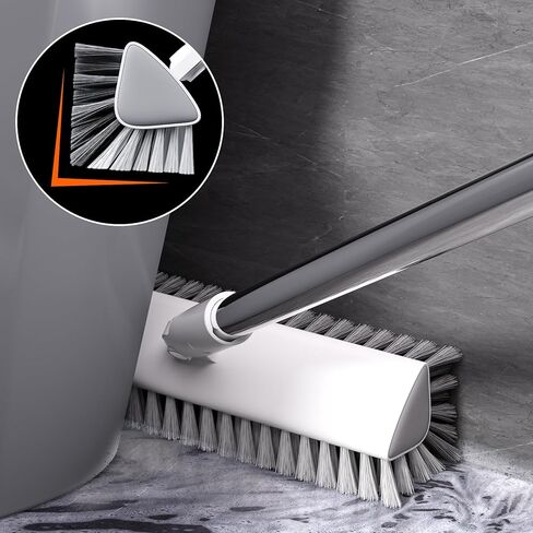 Floor Scrub Brush with Long Handle, Heavy-Duty Tile and Shower Grout Brush Stiff, Professional Grout Cleaner for Bathroom, Kitchen, Floor, Tile Brush Concrete Surfaces in Kuwait