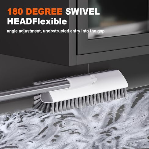 Floor Scrub Brush with Long Handle, Heavy-Duty Tile and Shower Grout Brush Stiff, Professional Grout Cleaner for Bathroom, Kitchen, Floor, Tile Brush Concrete Surfaces in Kuwait